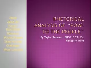 rhetorical analysis of pow to the people