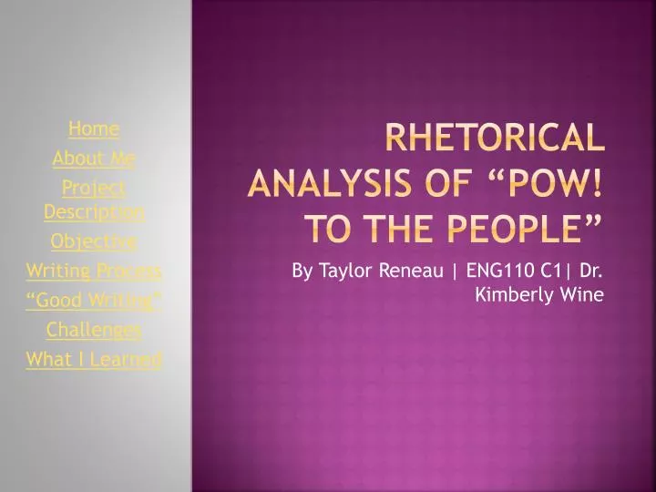 rhetorical analysis of pow to the people