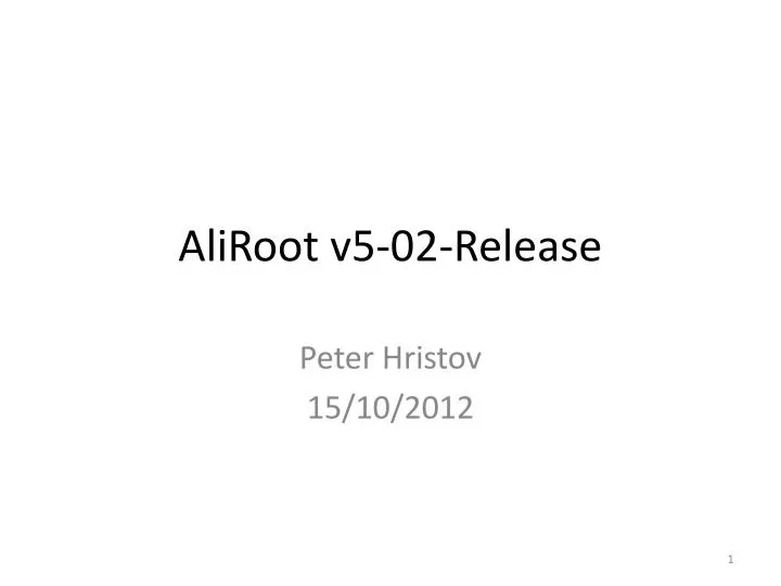 aliroot v5 02 release