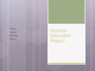 Nutrition Education Project
