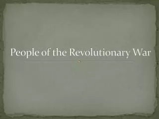 People of the Revolutionary War
