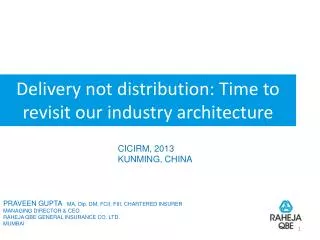 Delivery not distribution: Time to revisit our industry architecture