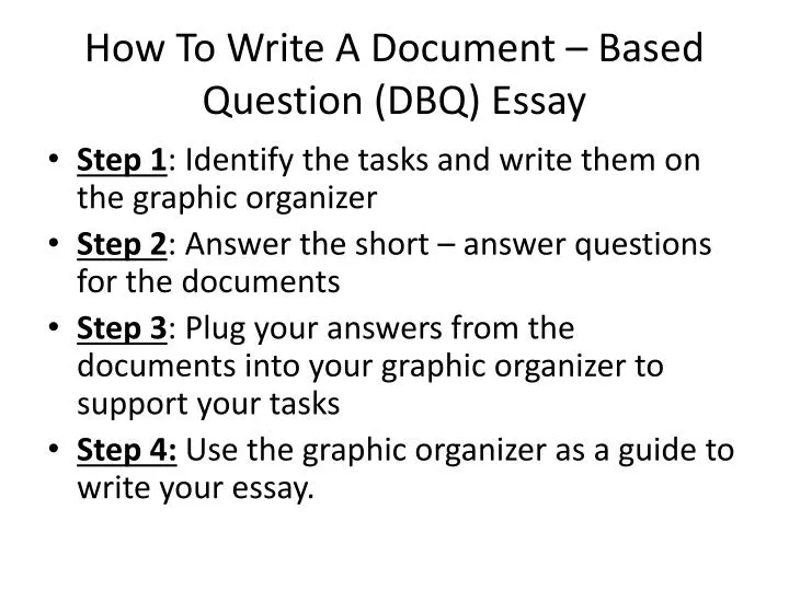 how to write a document based question dbq essay