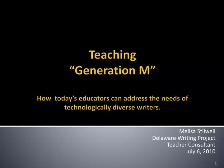 melisa stilwell delaware writing project teacher consultant july 6 2010