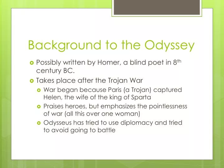 background to the odyssey