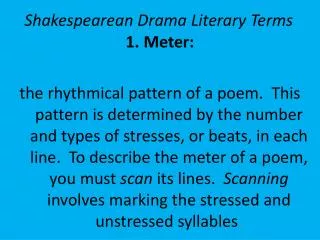 Shakespearean Drama Literary Terms