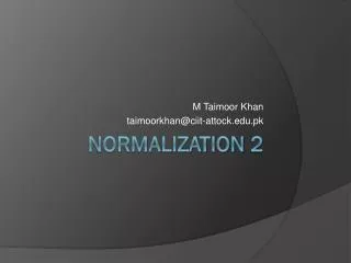 Normalization 2