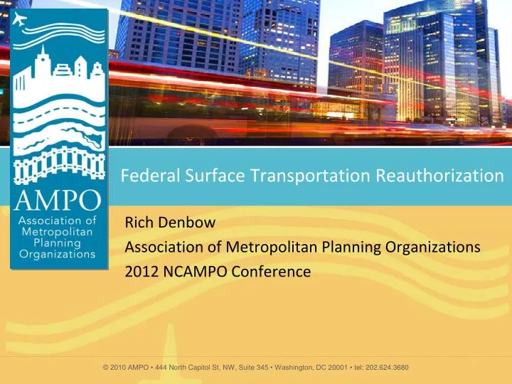 federal surface transportation reauthorization