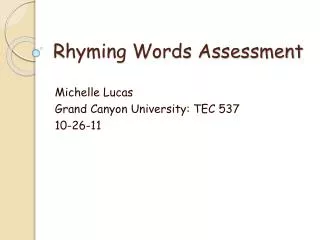 Rhyming Words Assessment