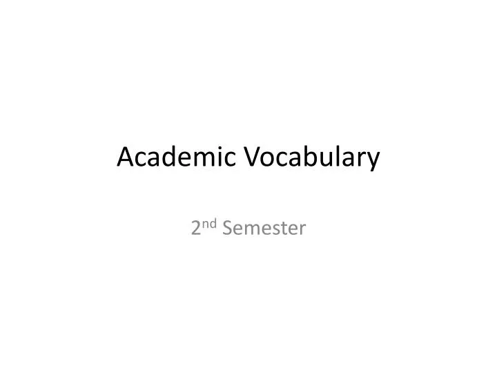 academic vocabulary