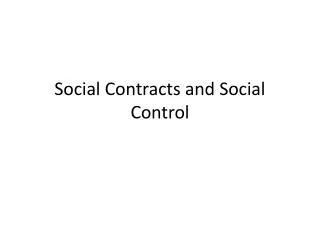 social contracts and social control