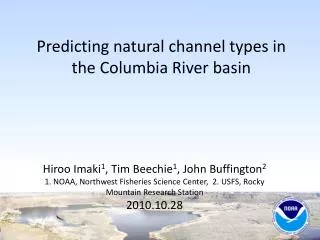 Predicting natural channel types in the Columbia River basin