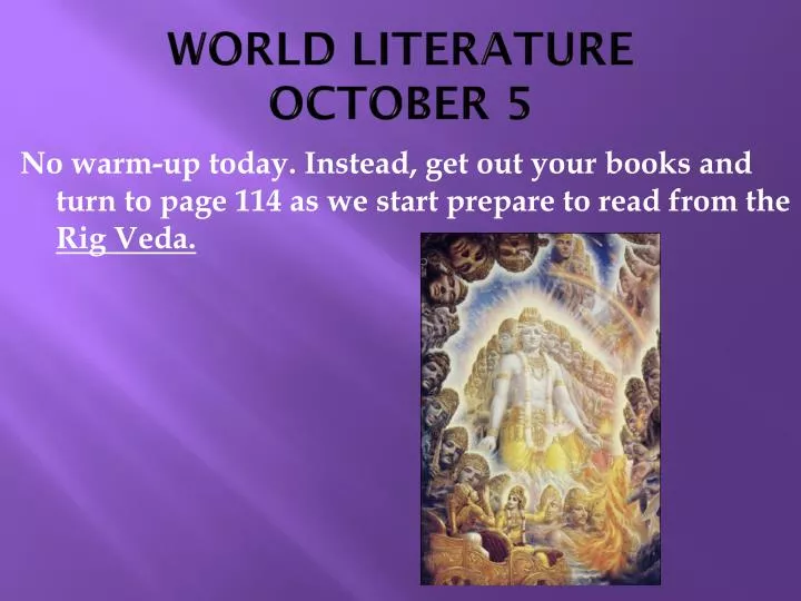 world literature october 5