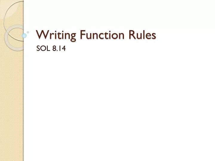 writing function rules