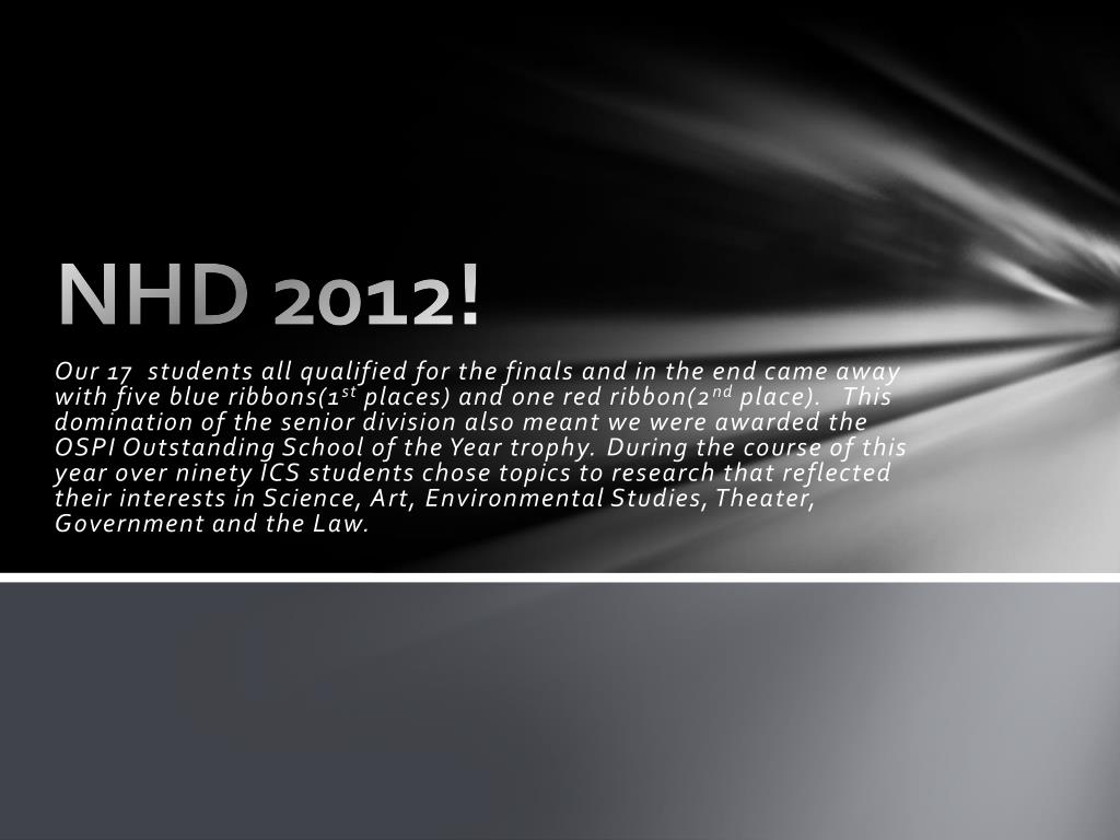 PPT - NHD 2012! PowerPoint Presentation, free download - ID:2633734