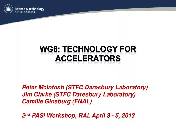 wg6 technology for accelerators