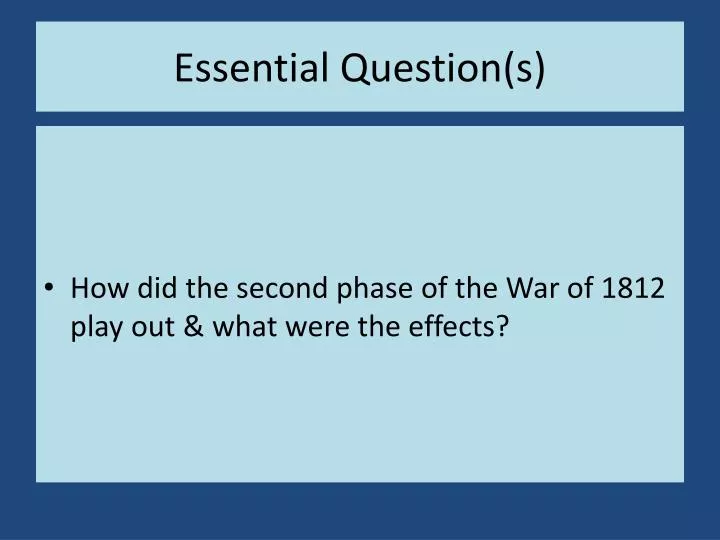 essential question s
