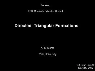 Directed Triangular Formations