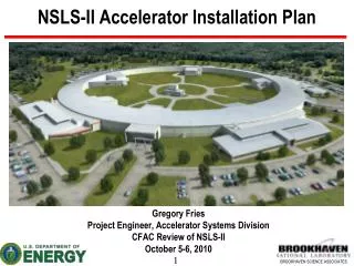 NSLS-II Accelerator Installation Plan
