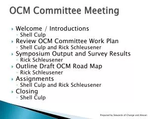 OCM Committee Meeting