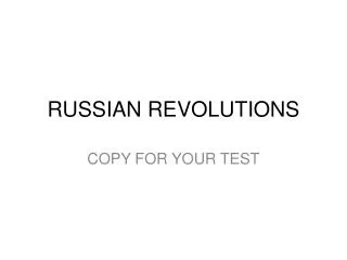RUSSIAN REVOLUTIONS