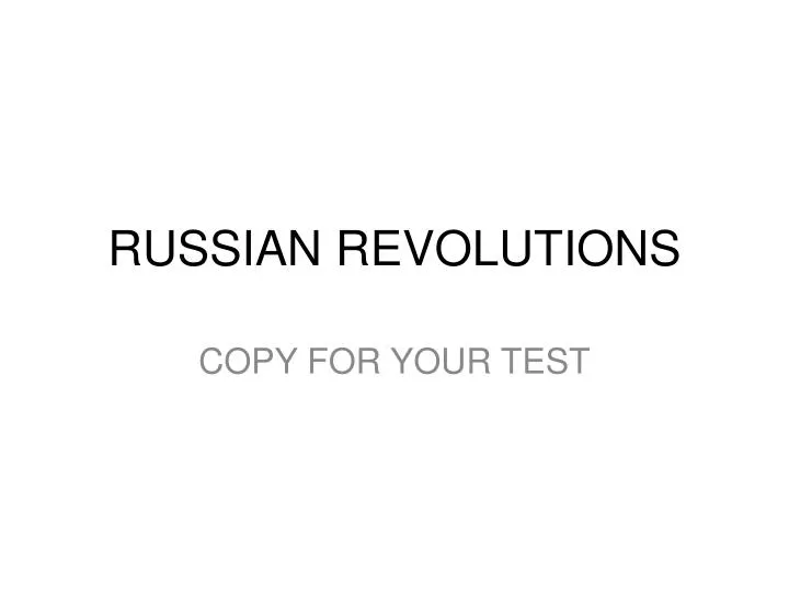 russian revolutions