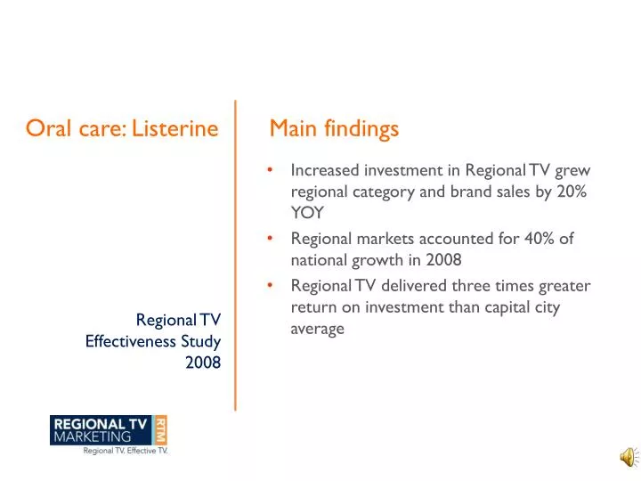 regional tv effectiveness study 2008