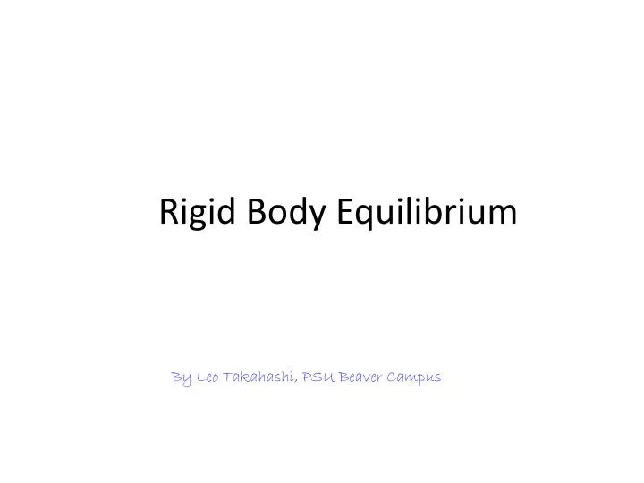 rigid body equilibrium