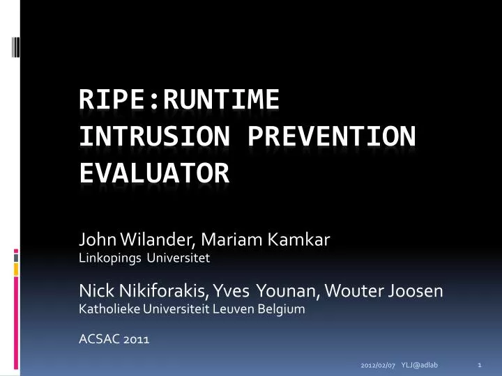 ripe runtime intrusion prevention evaluator