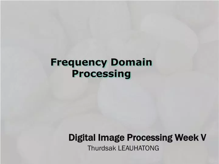 digital image processing week v