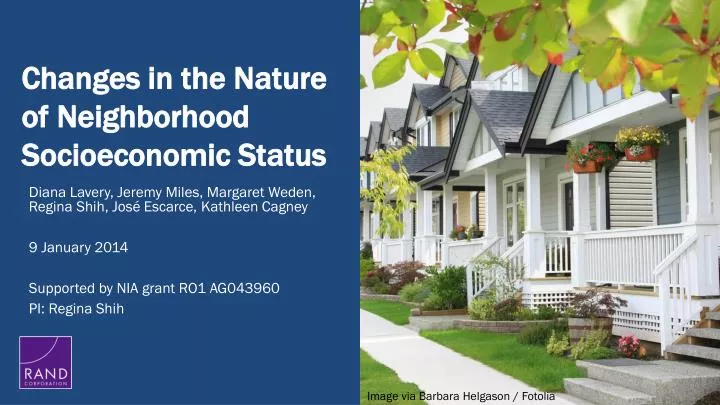 changes in the nature of neighborhood socioeconomic status