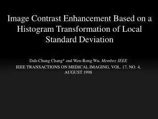 Image Contrast Enhancement Based on a Histogram Transformation of Local Standard Deviation