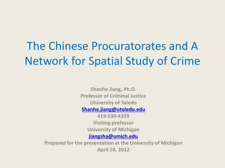 the chinese procuratorates and a network for spatial study of crime