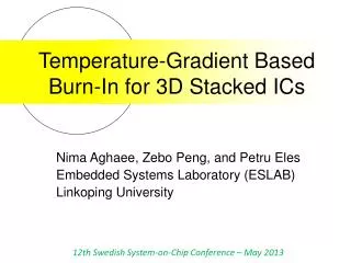 Temperature-Gradient Based Burn-In for 3D Stacked ICs
