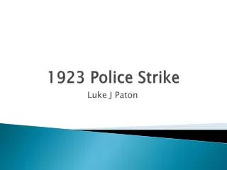 1923 Police Strike