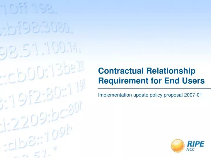 contractual relationship requirement for end users