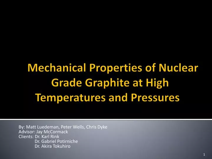mechanical properties of nuclear grade graphite at high temperatures and pressures