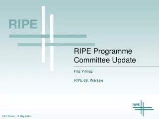 RIPE Programme Committee Update