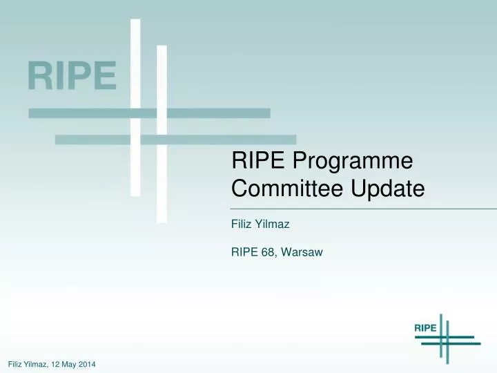 ripe programme committee update