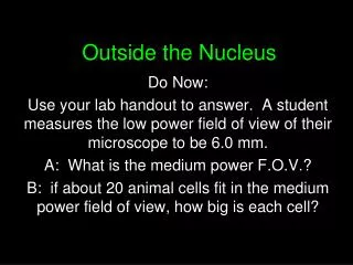 Outside the Nucleus