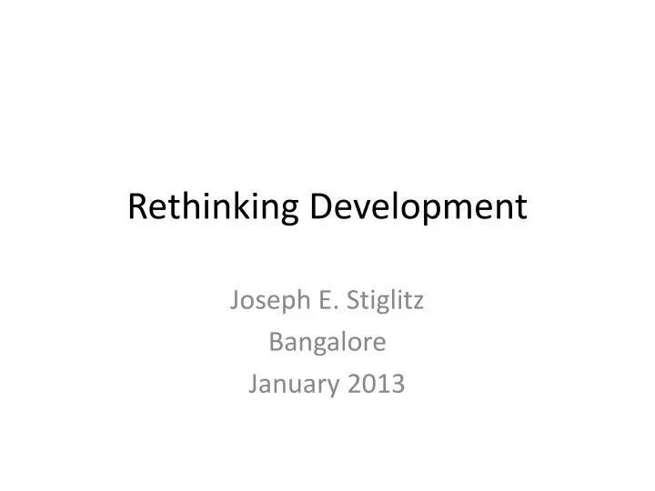 rethinking development
