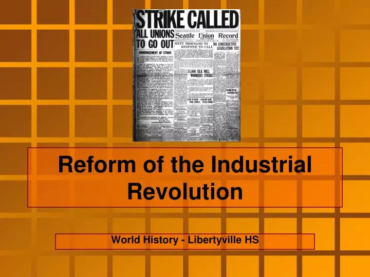reform of the industrial revolution