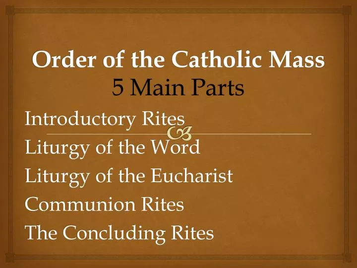 order of the catholic mass