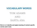 VOCABULARY WORDS - slide 1