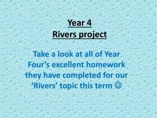 Year 4 Rivers project