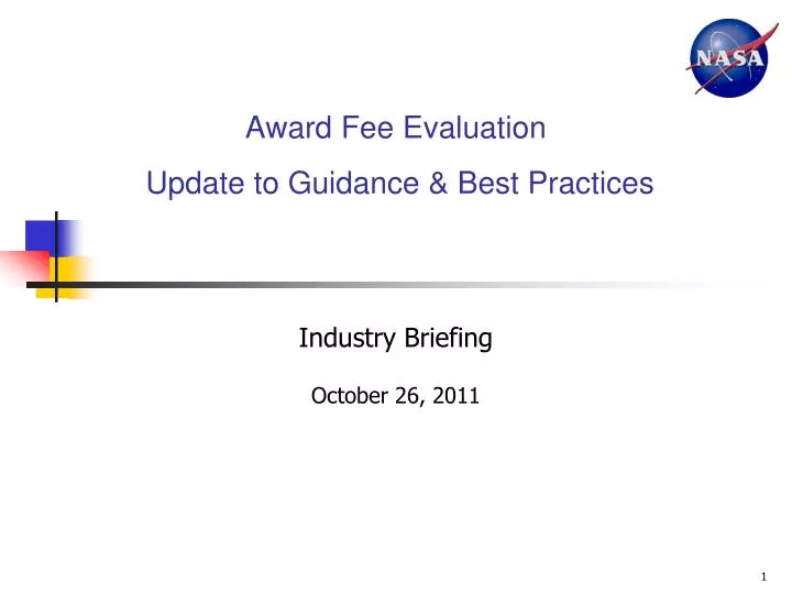 award fee evaluation update to guidance best practices