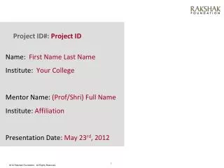 Project ID#: Project ID