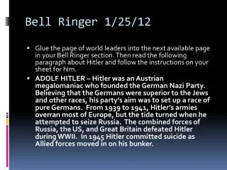 bell ringer 1 25 12