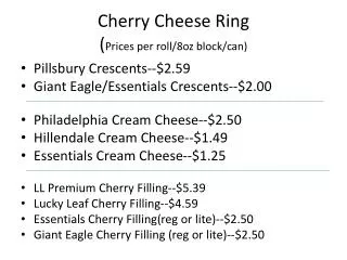 Cherry Cheese Ring ( Prices per roll/8oz block/can)