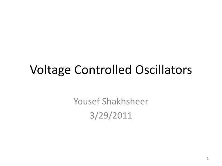 voltage controlled oscillators